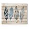 Designart - Blue Boho Feathers I - Bohemian & Eclectic Print on Natural Pine Wood